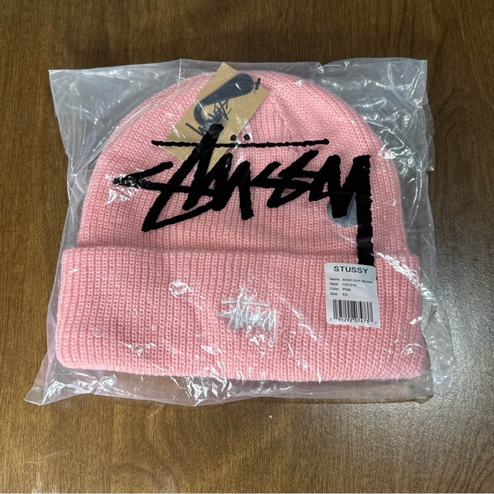 Stussy Light Pink Knit Beanie
